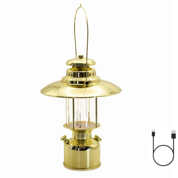 BAMWUAN large 18-inch retro LED lantern front view for outdoor ambiance