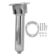 Close-up of Banapoy stainless steel rod holder mounted on boat with cup holder