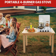 Banborba four-burner stove iron frame close-up highlights durability for rugged outdoor use