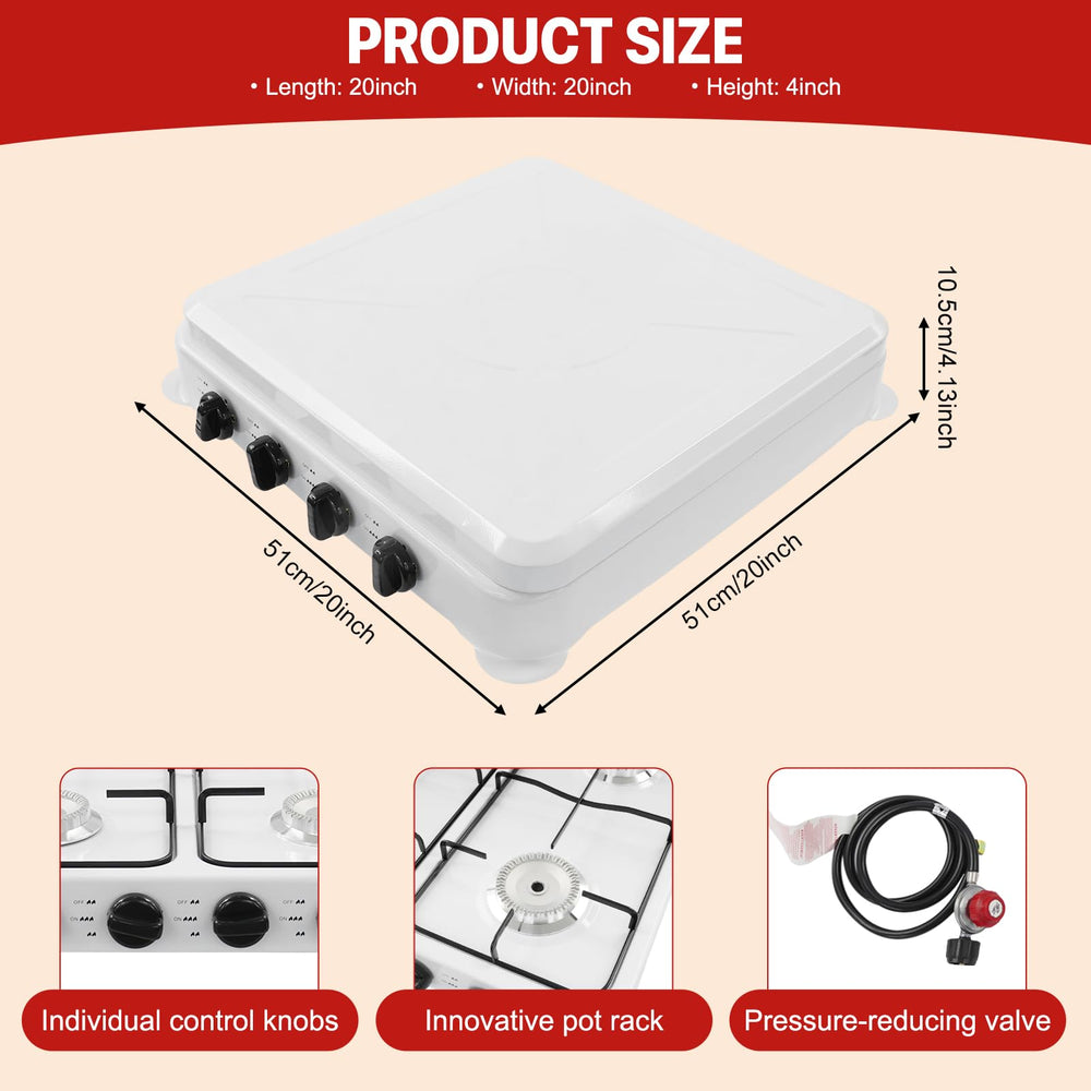 Banborba four-burner stove LPG/NG conversion highlights versatile fuel compatibility