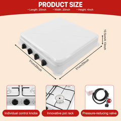 Banborba four-burner stove LPG/NG conversion highlights versatile fuel compatibility
