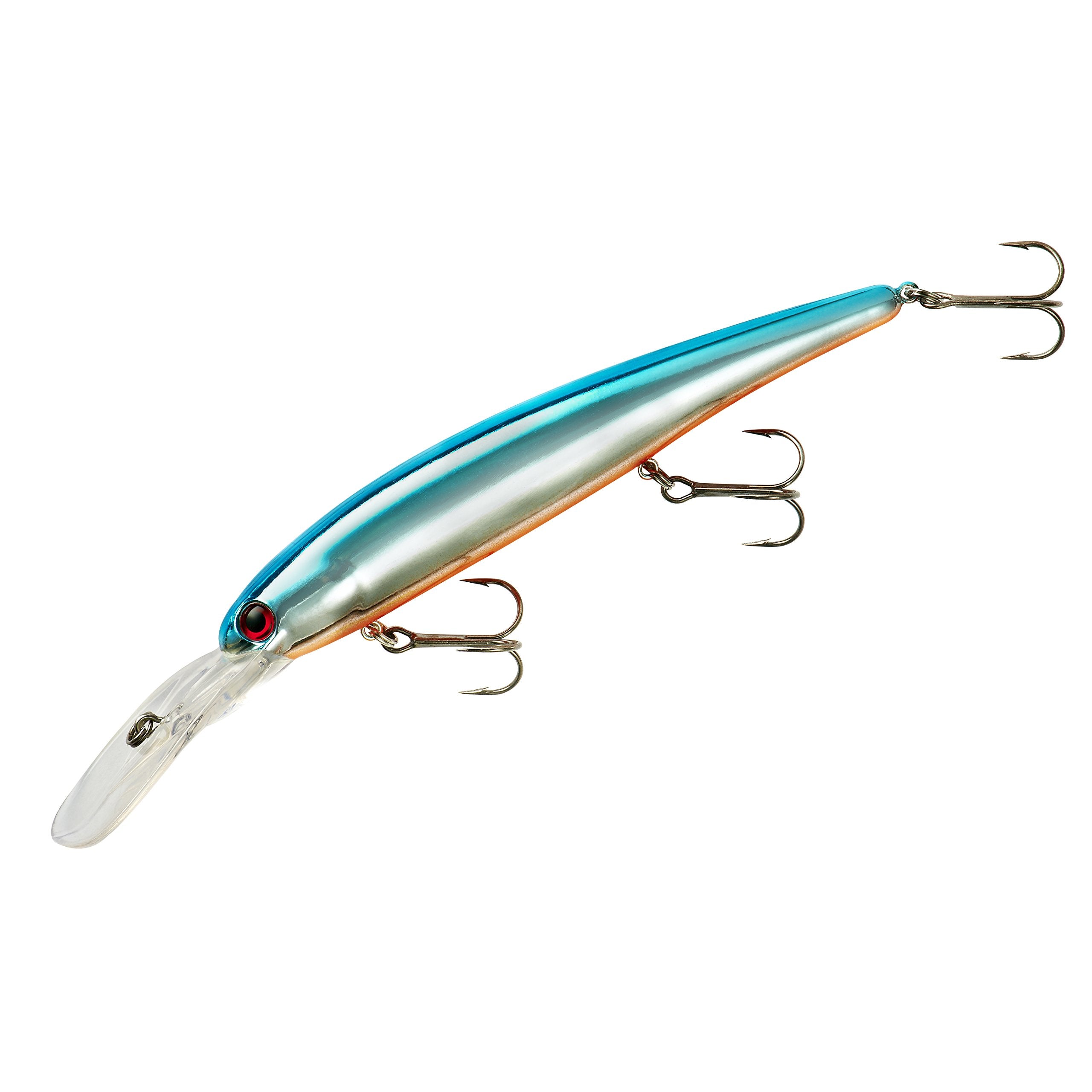 Band-It Walleye Deep Minnow Jerkbait with chrome blue back, high visibility for deep-water fishing