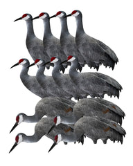 Banded GHG Pro-Grade Sandhill Crane silhouette decoy set with six poses for realistic flock display