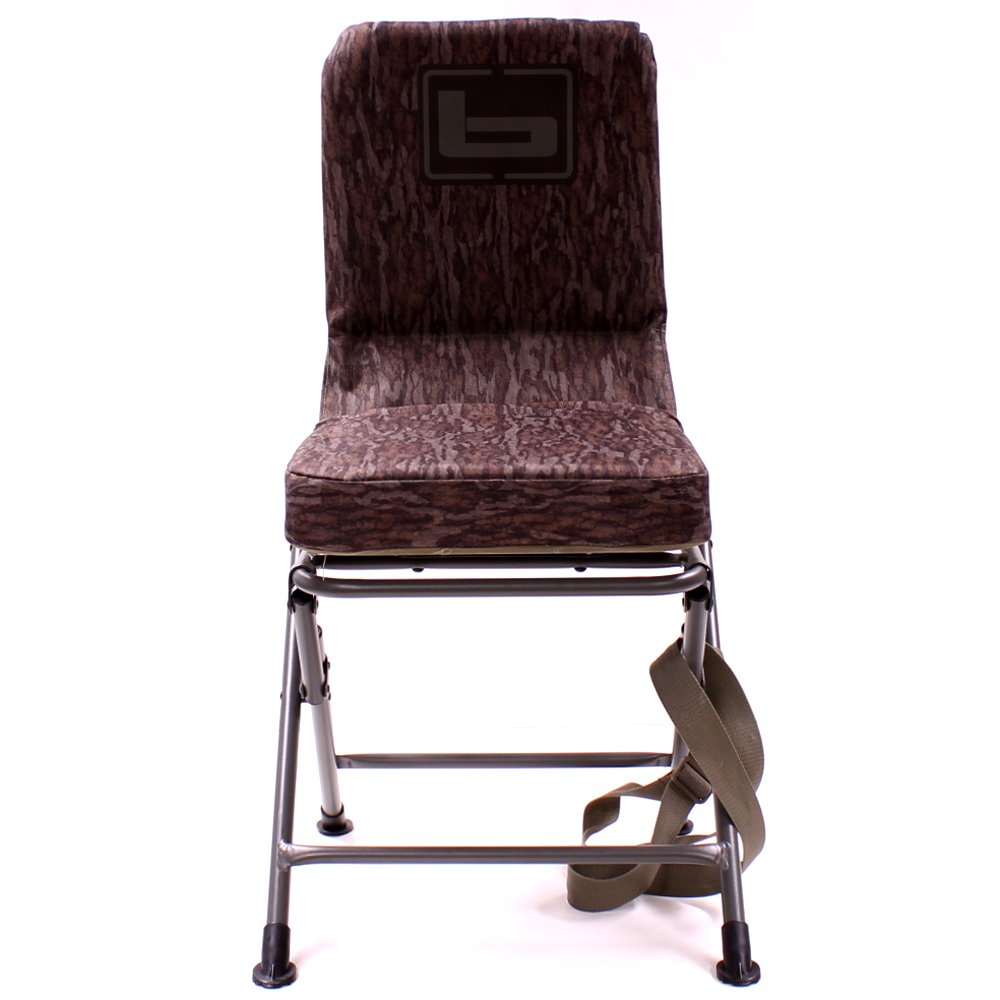 Banded chair adjustable legs with wide feet stabilize uneven terrain