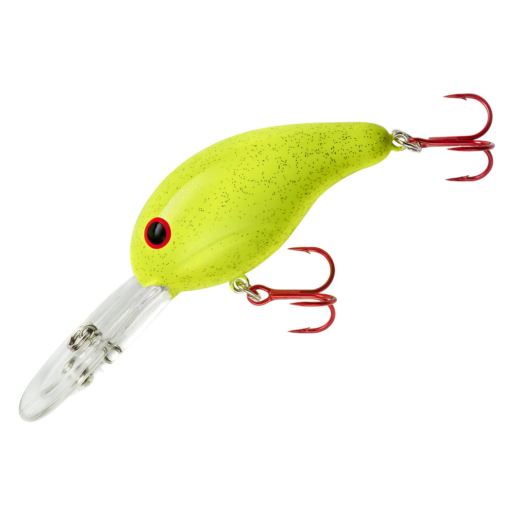 Bandit Lures 3D47 Chartreuse Sparkle front view showcases durable lip and color for deep-water casting