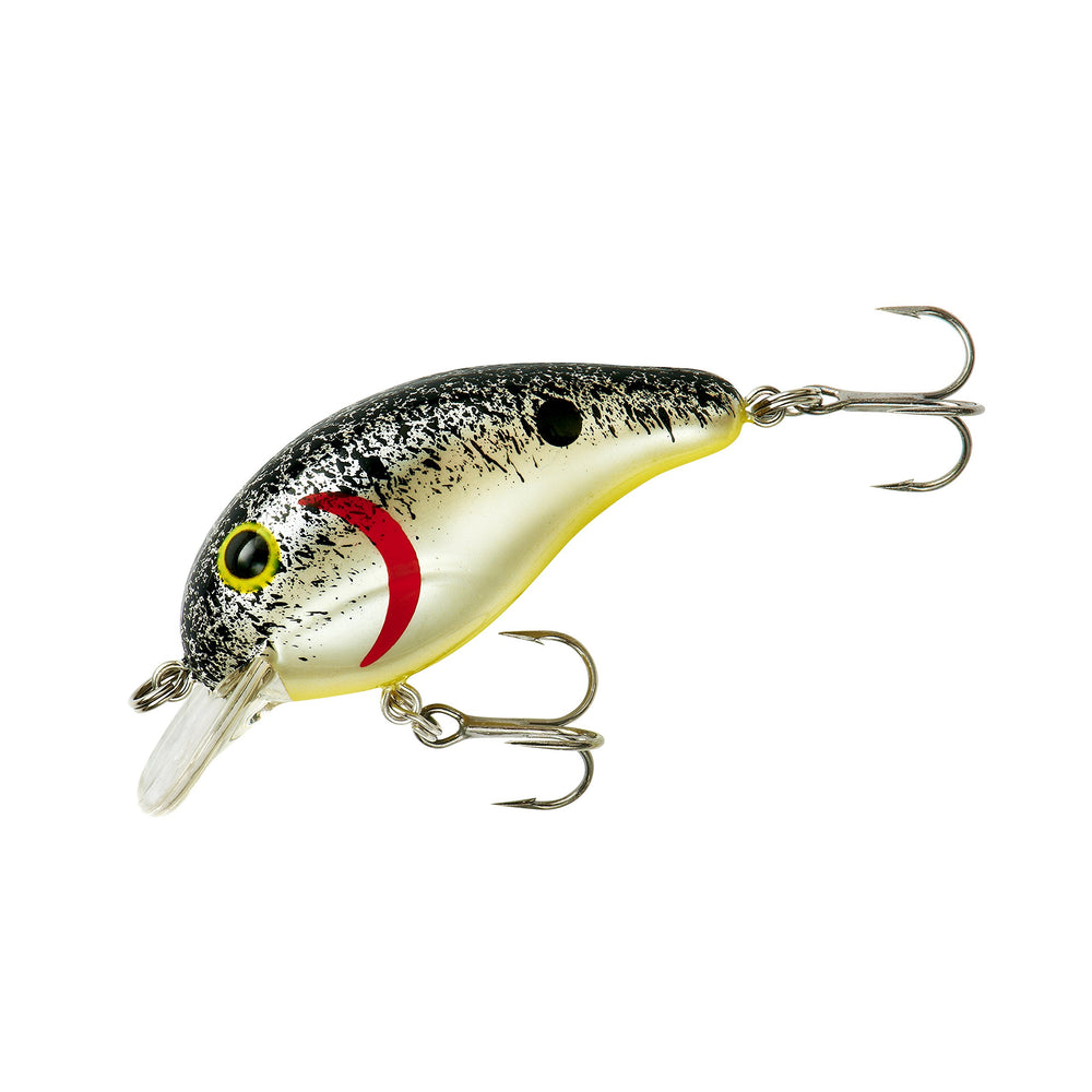 Bandit Lures Crank 100-Series pearl splatter-back 2-inch for shallow-water bass.