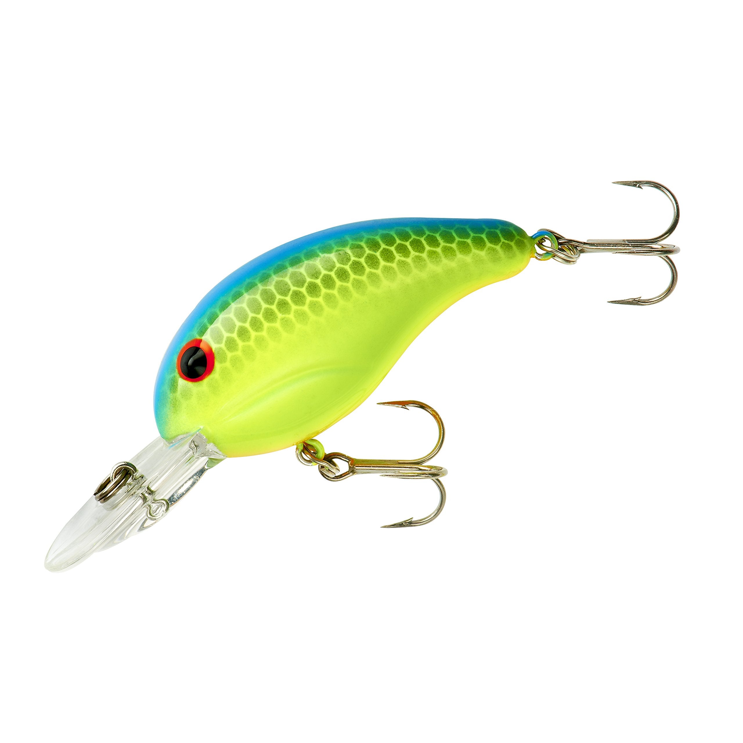 Bandit Lures 200 Series chartreuse blue back lure boosts bass search and visibility.