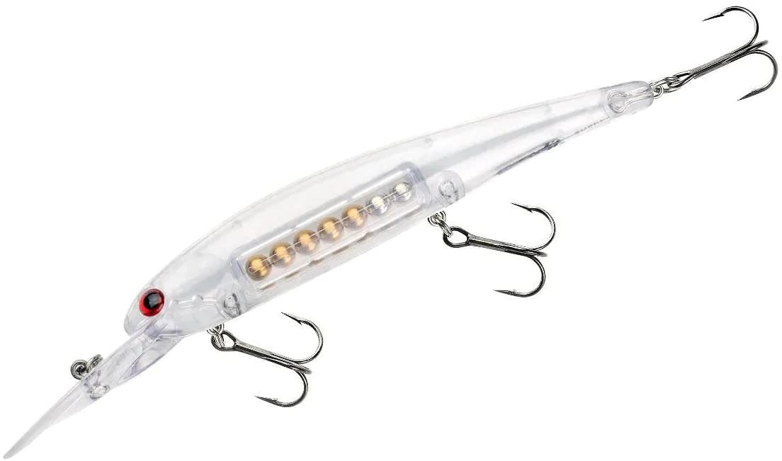 Bandit Suspending Minnow Clear 4 5/8 inch lure suspends for steady depth during walleye fishing