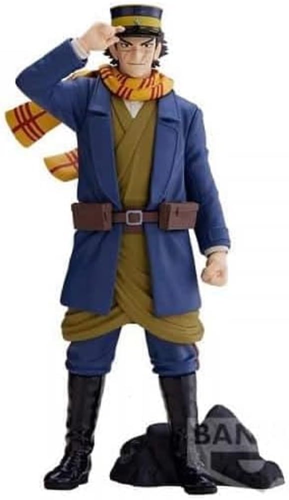 Banpresto Golden Kamuy Saichi Sugimoto statue for display with base stand.
