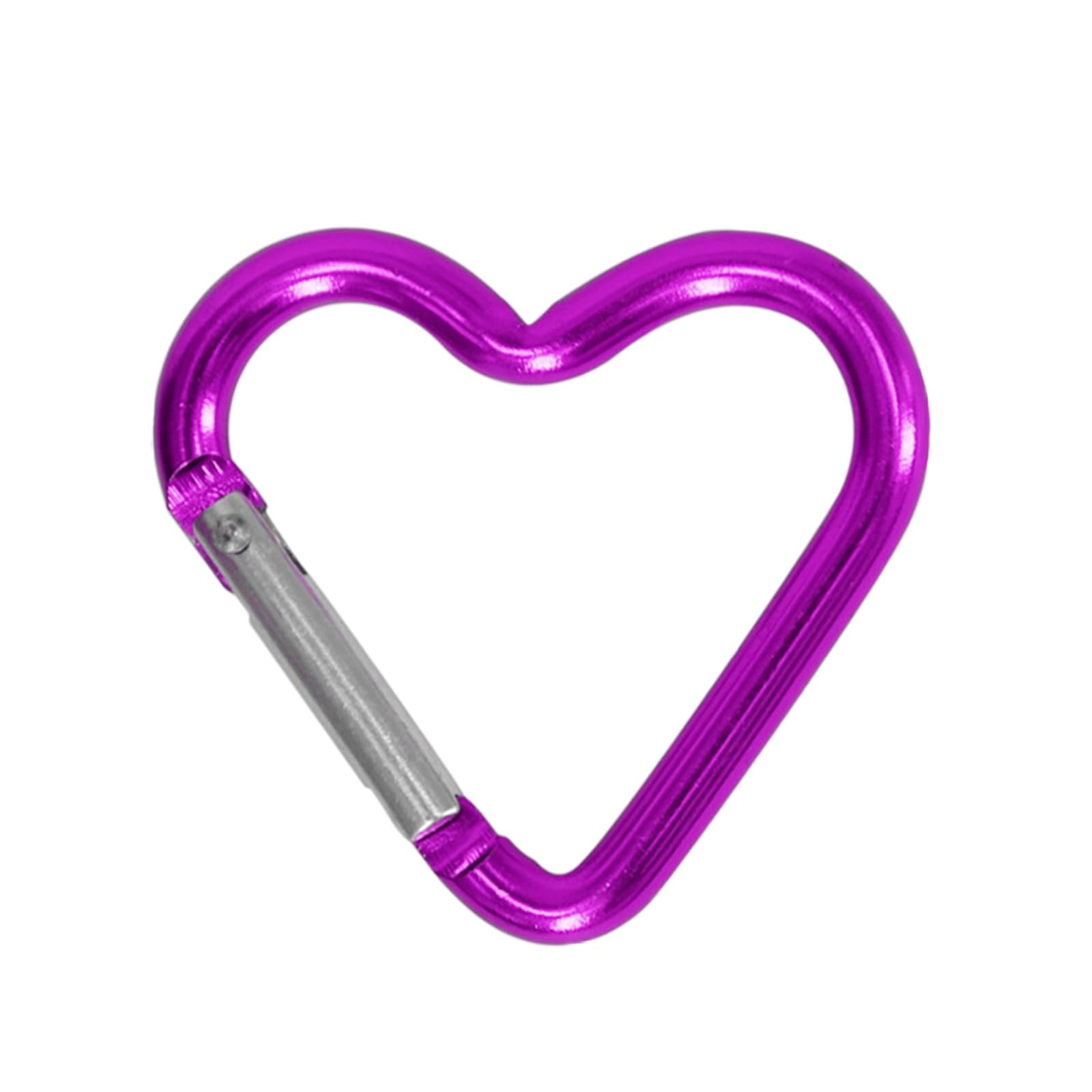 BANYUP assorted colors heart carabiner palette, ideal for color-coding camping gear.