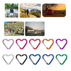 BANYUP heart carabiner clipped to backpack, keeps keys easy to reach on hikes.
