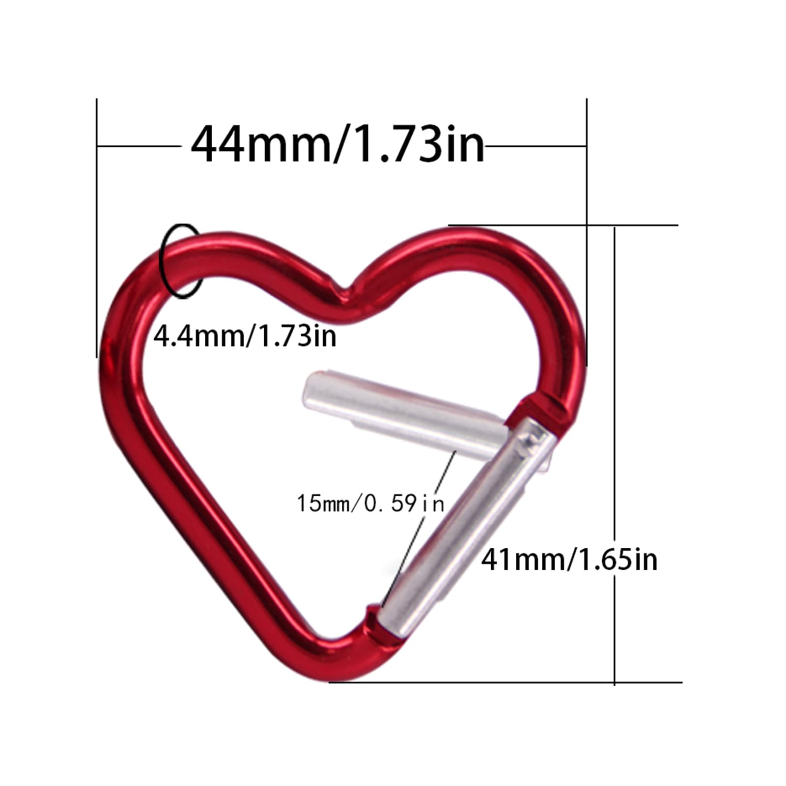 BANYUP heart snap hook open, demonstrating quick attachment on camping gear.