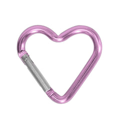 BANYUP heart-shaped carabiner clip in pink, perfect for securing keys during outdoor adventures.