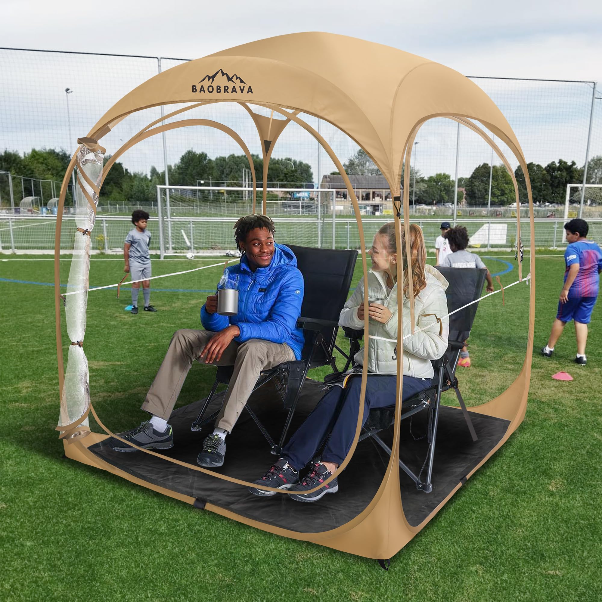Baobrava pop up tent measures 51x51x63 inches for two-person capacity
