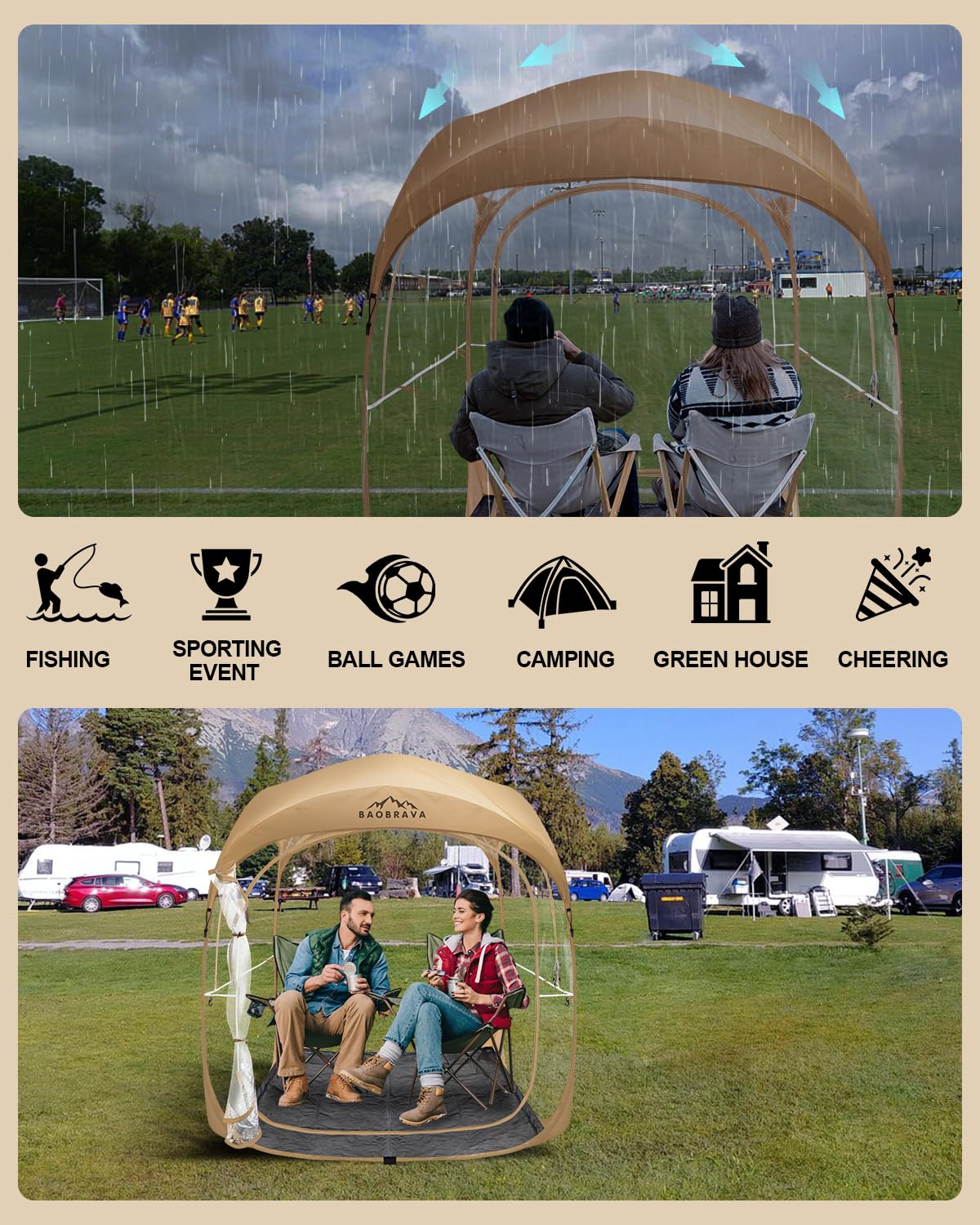 Baobrava carry bag keeps the tent compact for transport