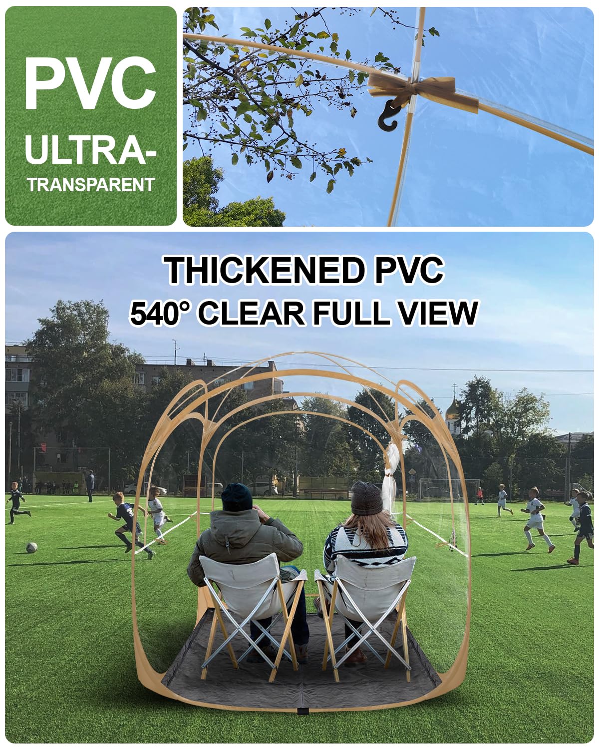 Baobrava bubble clear tent uses scratch-resistant PVC for durability