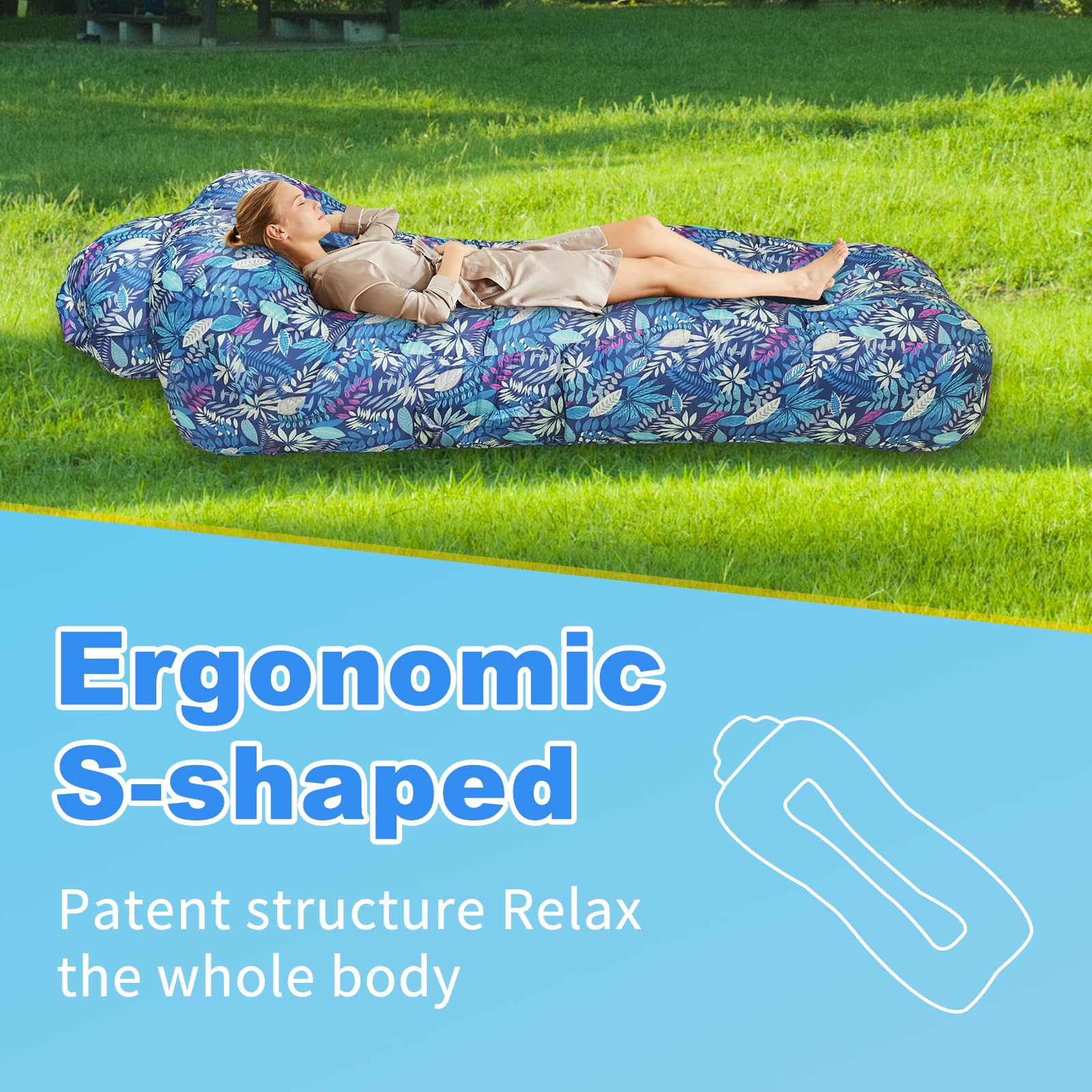 Baoinse inflatable couch rolled-up for quick storage and portability