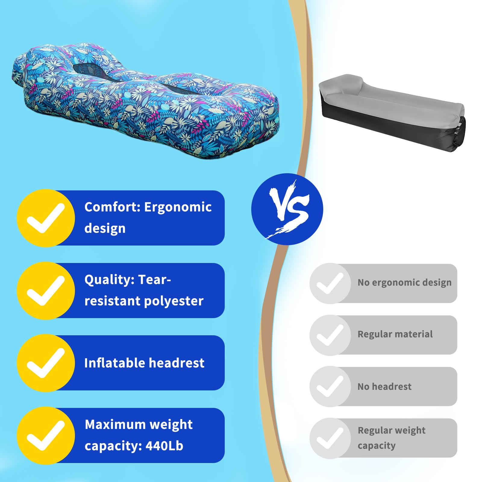 Baoinse inflatable ground-stakes system demonstrating stable setup on sand or grass