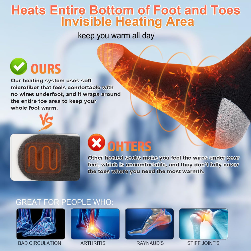 Baowenqier heated socks closeup reveals soft fabric and breathable comfort
