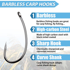 Barbless fishing hooks kit 6# - 30 pcs in compact box