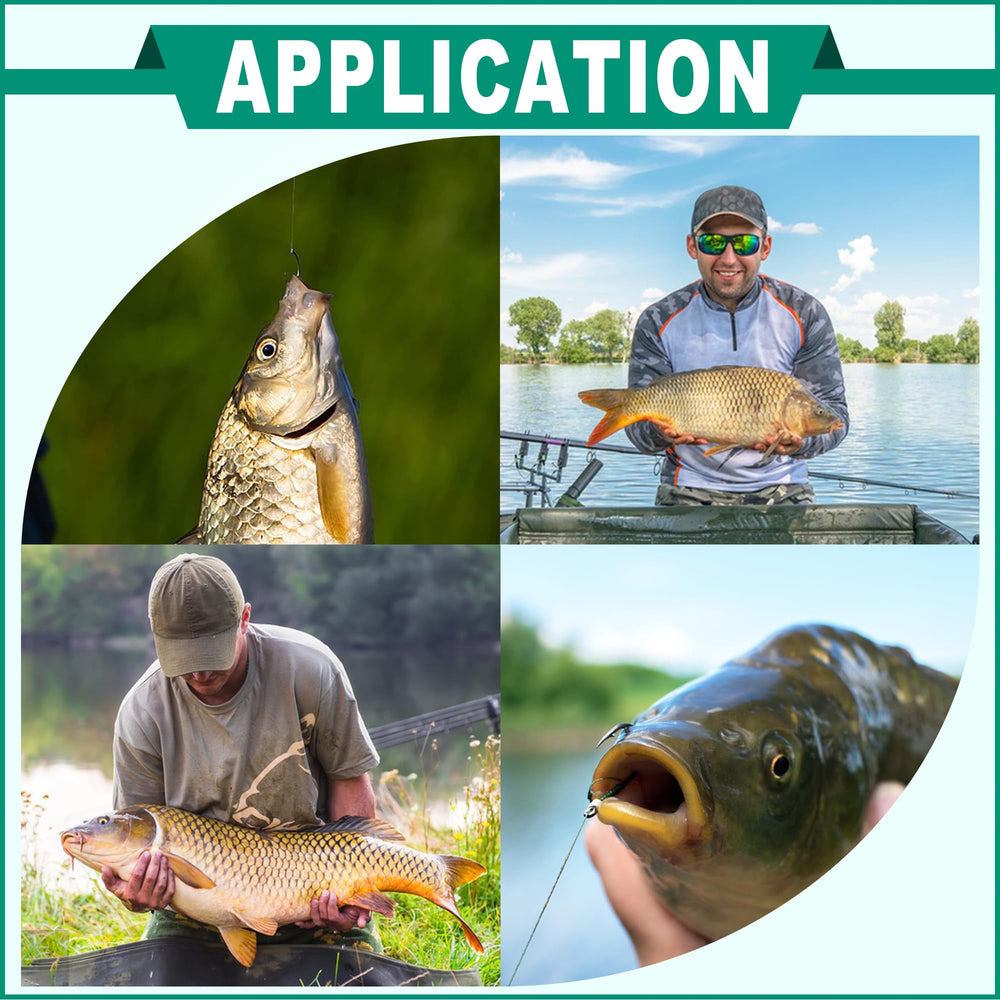 Carp leader hair rig setup with barbless hooks