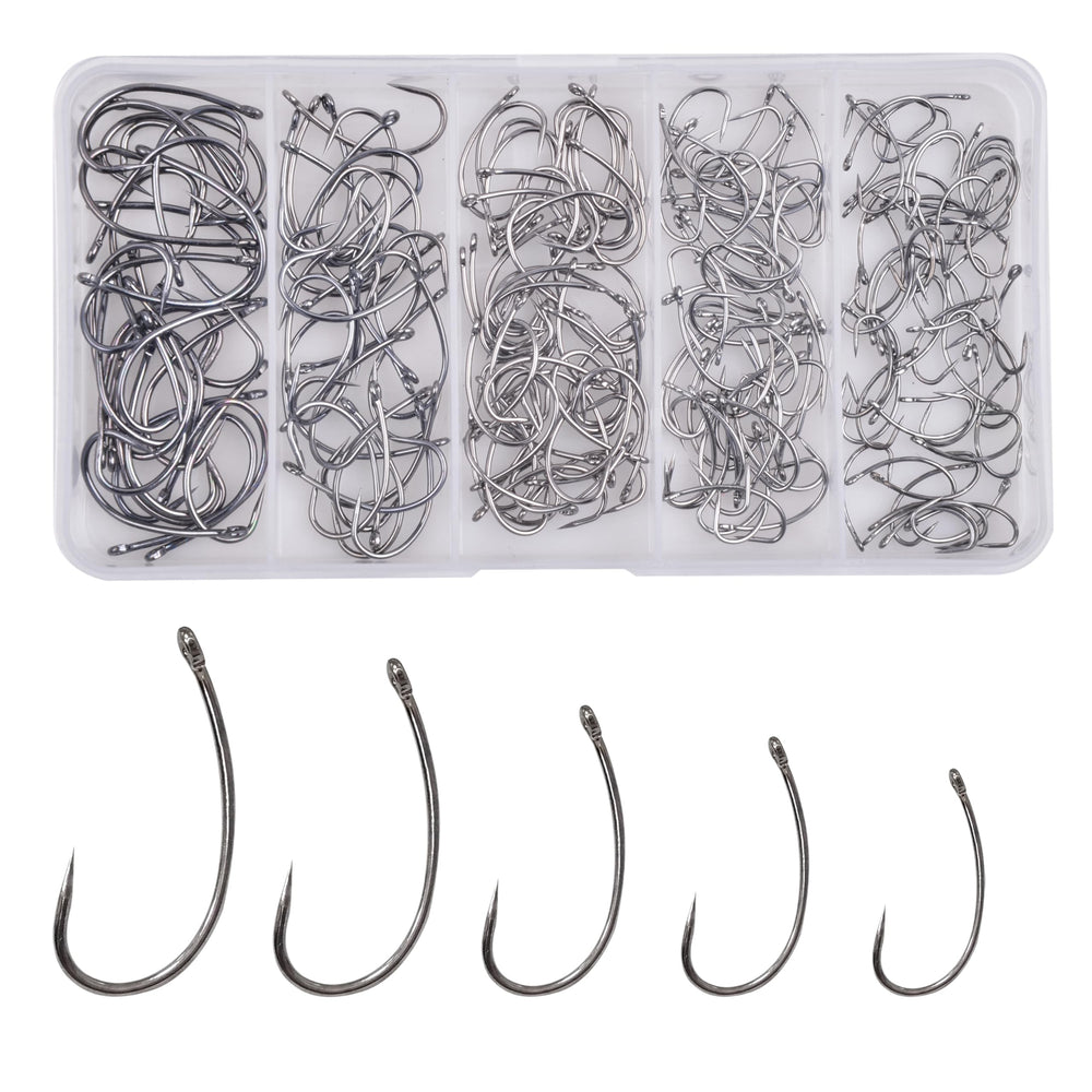 Front view of Barbless Hooks Kit 200pcs