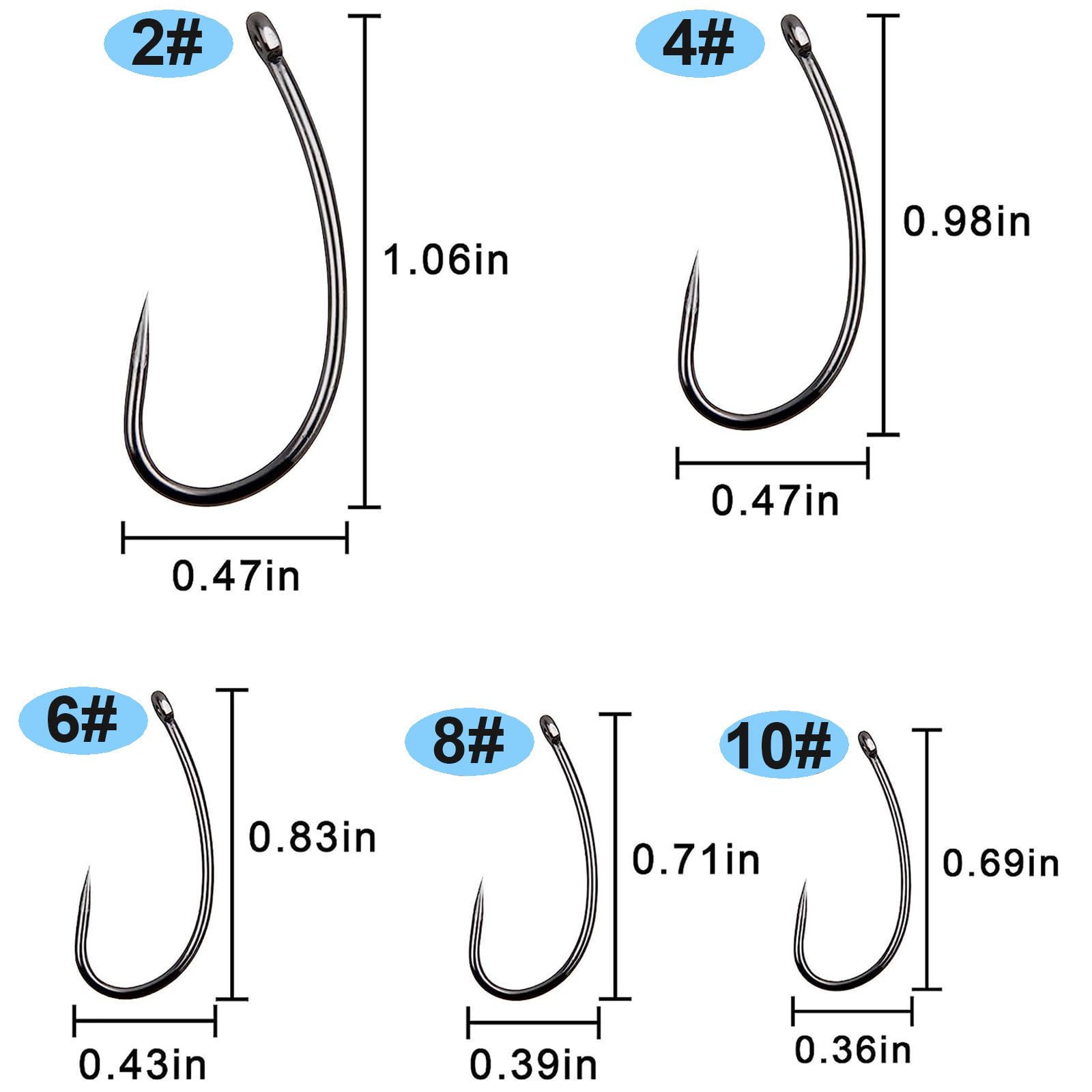 Barbless fishing hooks size 2 (20pcs) for carp and trout