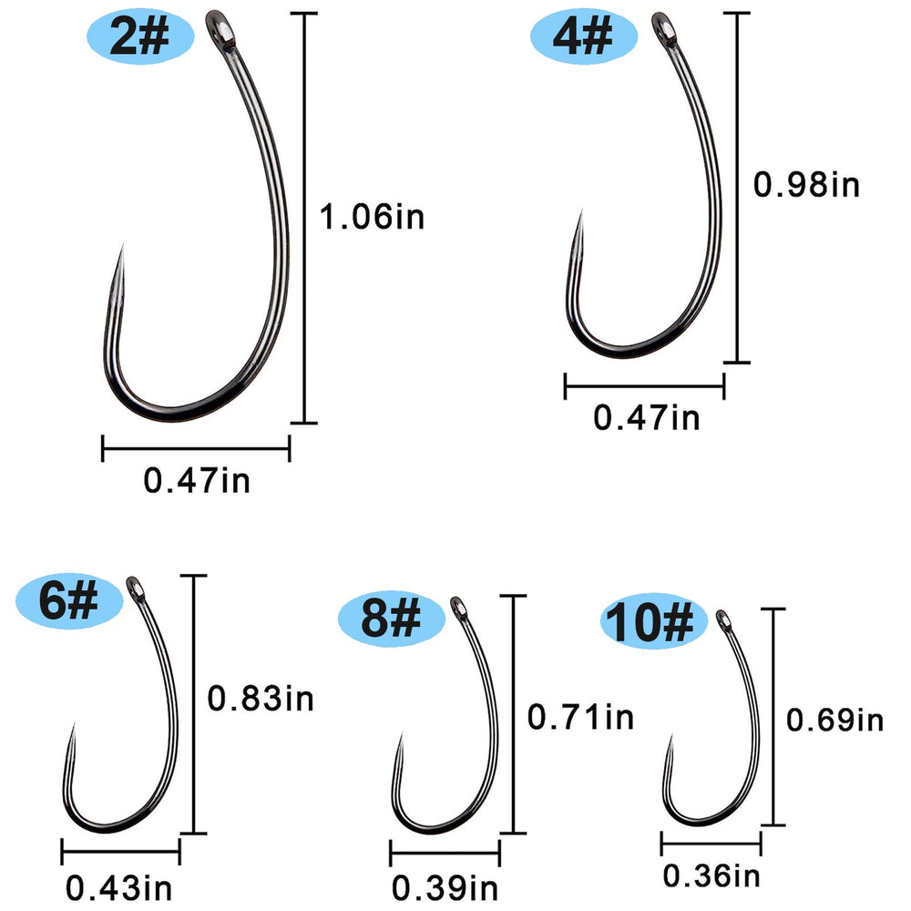 Barbless fishing hooks size 2 (20pcs) for carp and trout