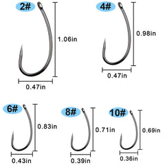 Barbless fishing hooks size 2 (20pcs) for carp and trout