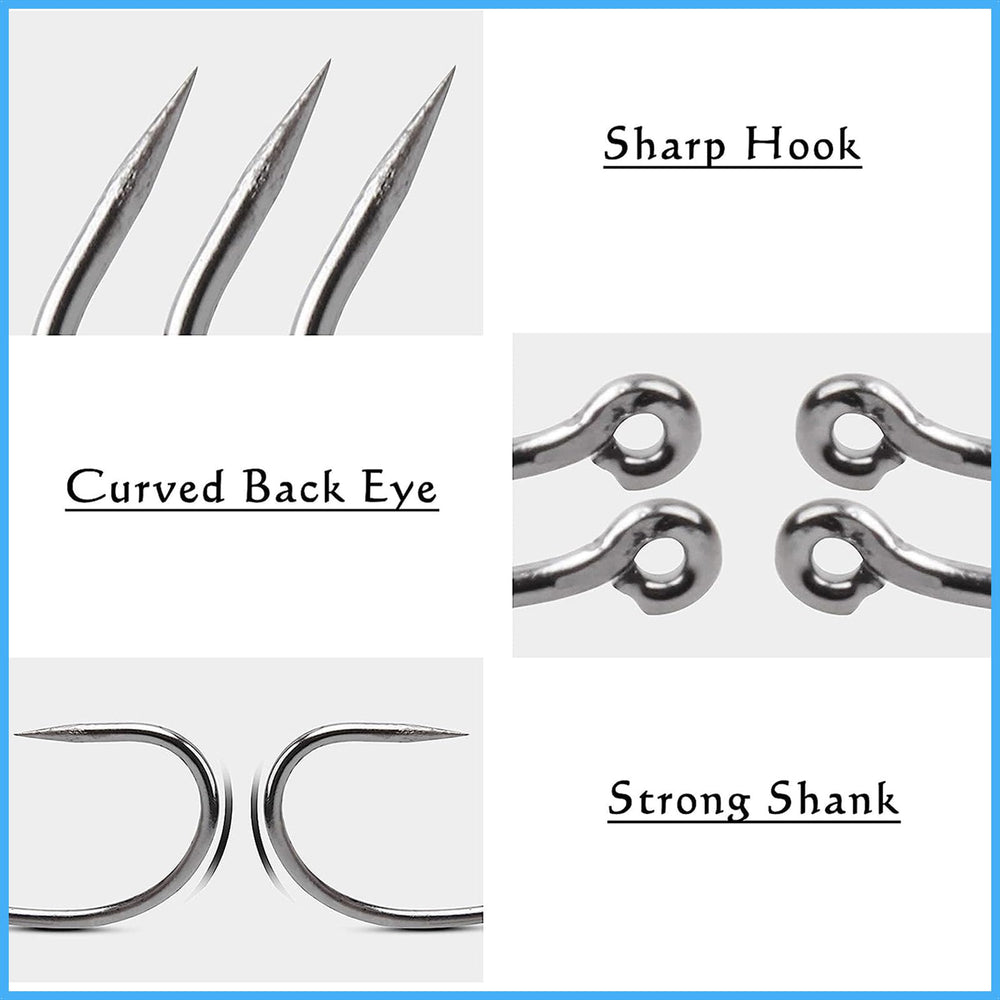Barbless fishing hooks size 4 (30pcs) for versatile usage