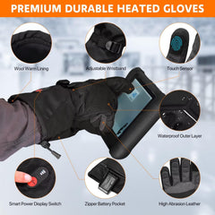 BARCHI HEAT 7.4V battery in gloves highlighting long-lasting warmth.