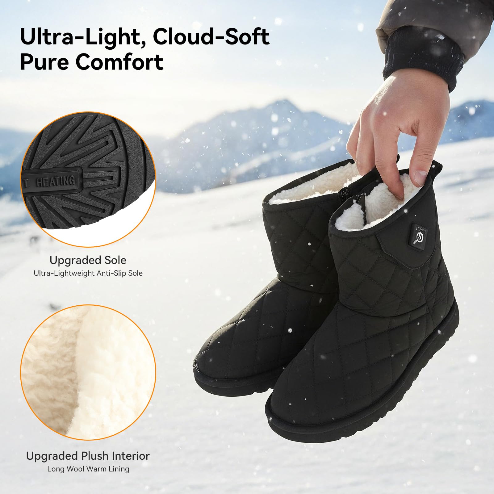 BARCHI HEAT dual battery packs extend warmth for longer outings.