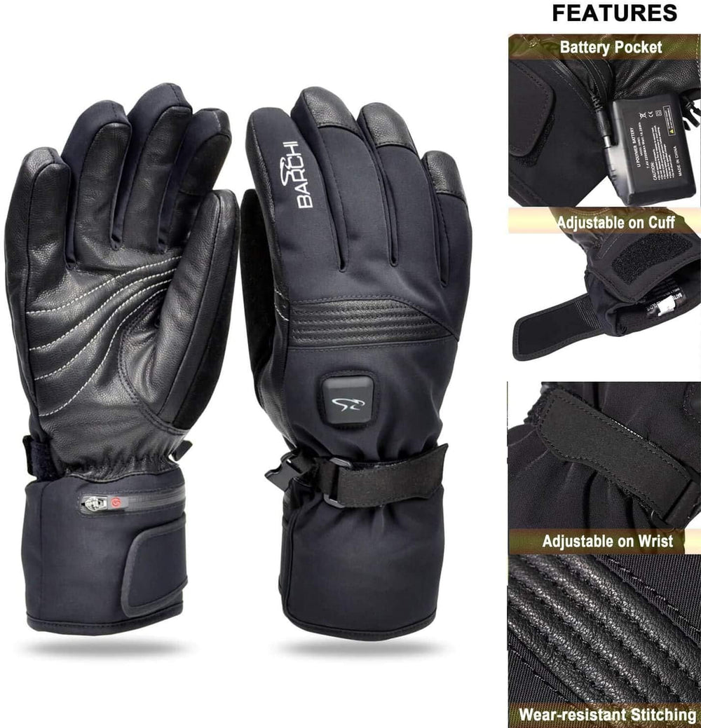 BARCHI HEAT gloves feature a water-resistant exterior for winter conditions.