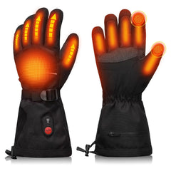 BARCHI HEAT waterproof heated ski gloves, front view ready for outdoor work.