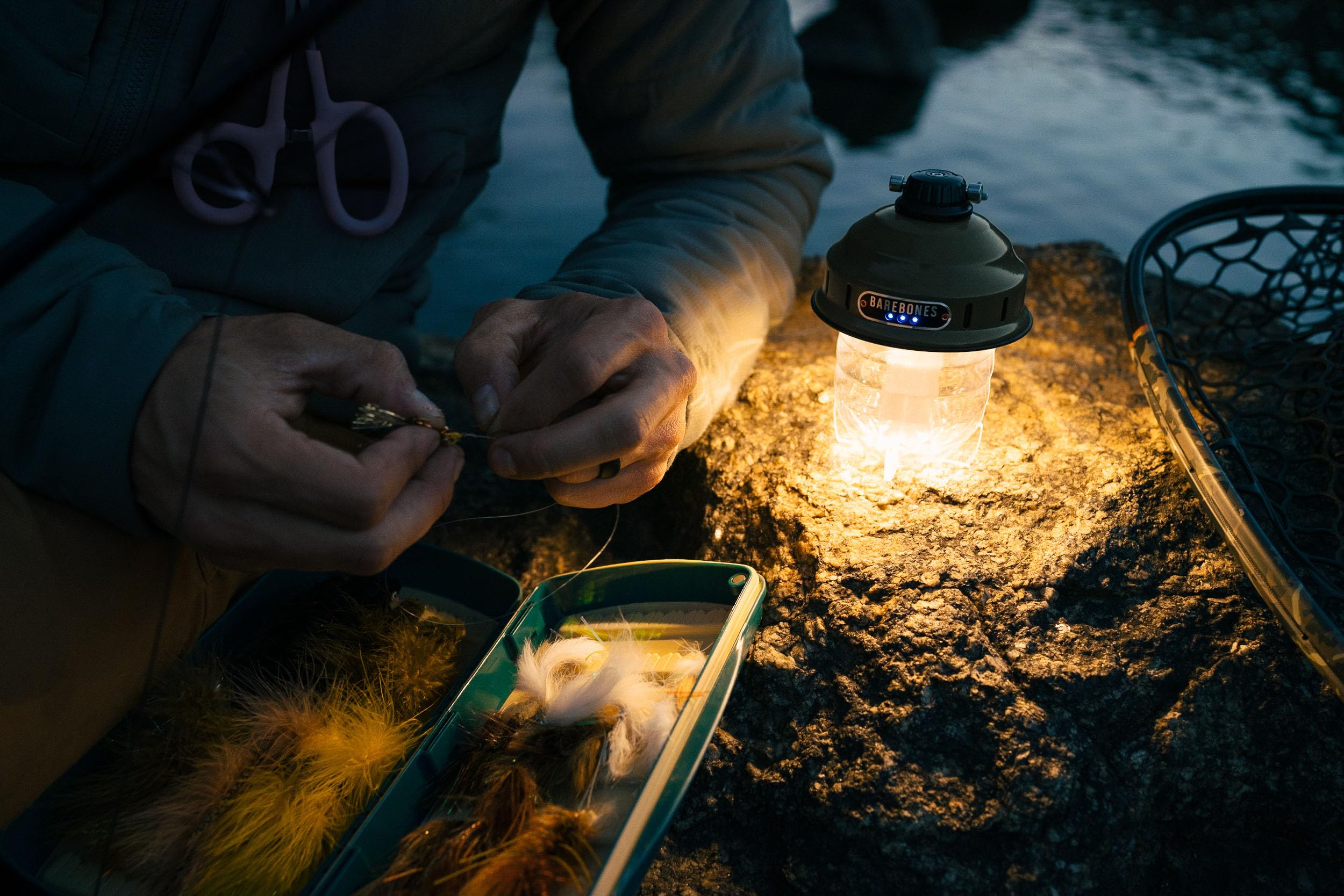 Barebones Beacon brightness-adjustment feature enables customizable lighting for cozy outdoor evenings.