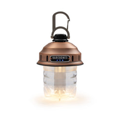 Barebones Beacon hanging light copper brightness control demonstrates flexible lighting for late-night reading
