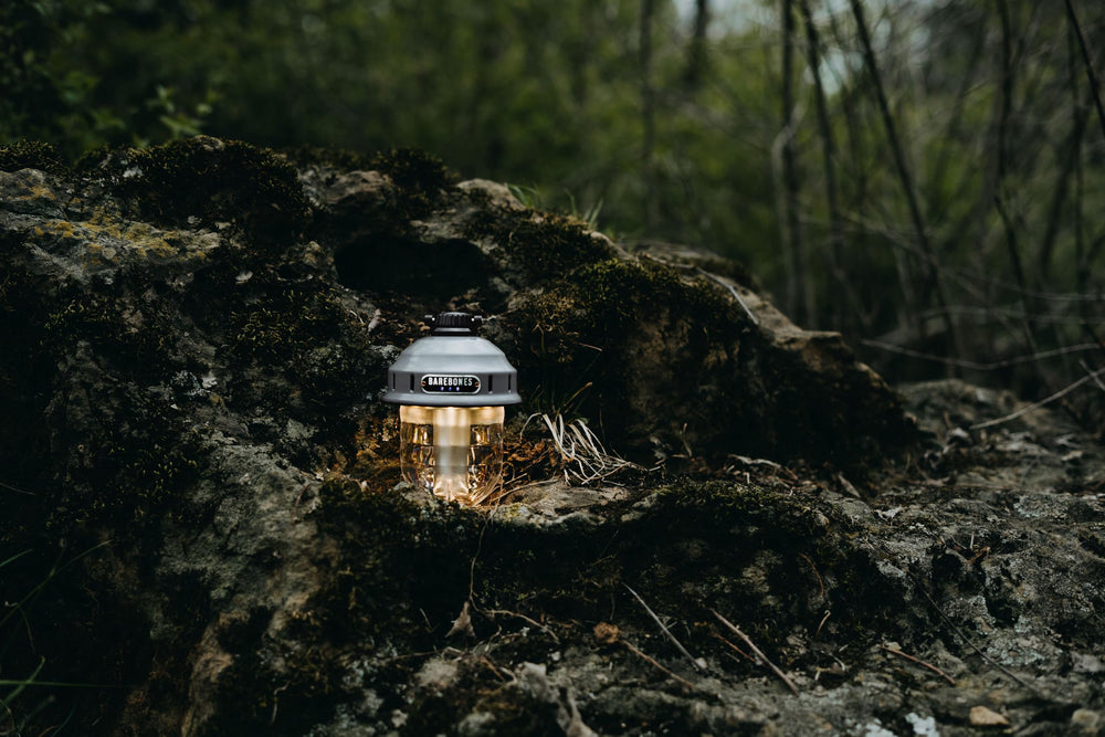 Barebones Beacon rechargeable LED highlights long-lasting power for adventures.