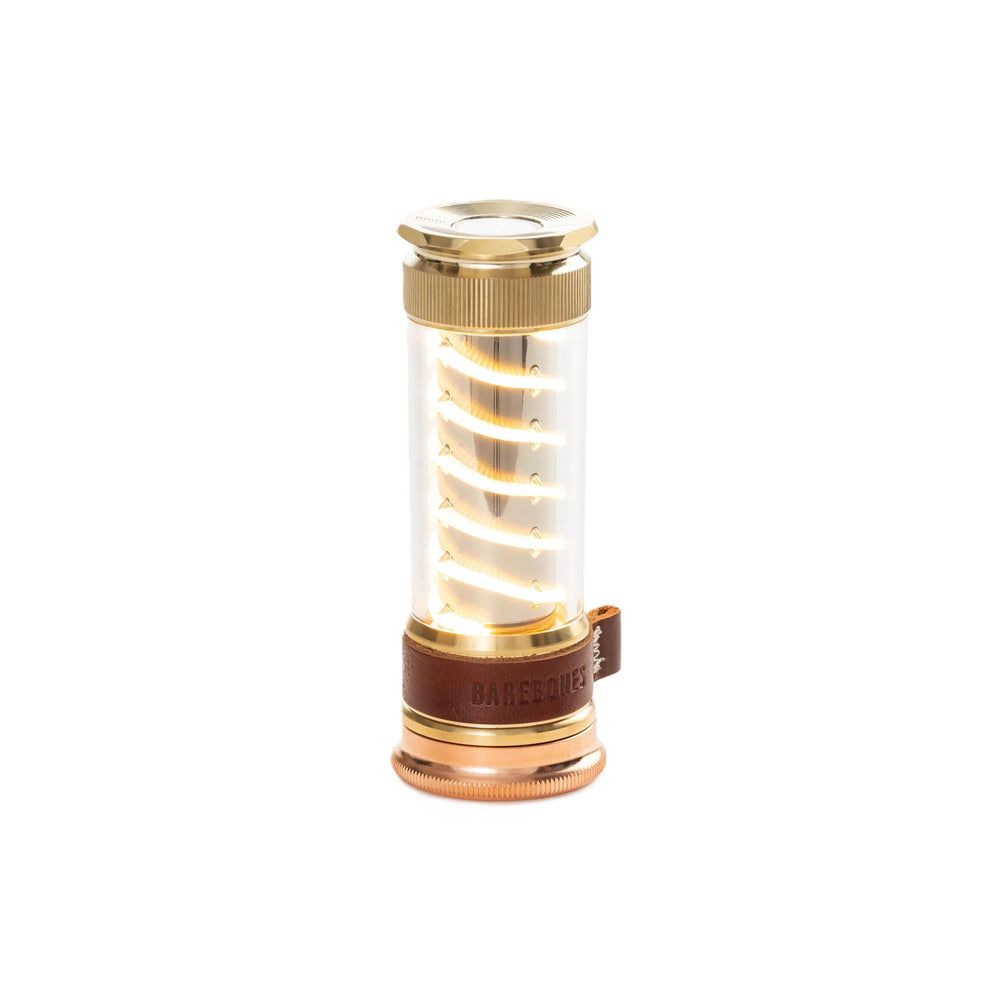 Barebones Edison Light Stick brass full view demonstrates versatile camping lighting