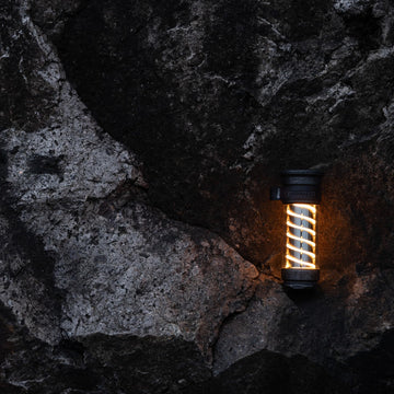 Barebones Edison Light Stick in use while camping demonstrating dual lighting