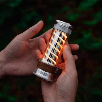 Barebones Edison light stick magnetic base in use for hands-free setup