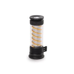 Barebones Edison Light Stick in tumbled steel showing lantern mode for outdoor ambience