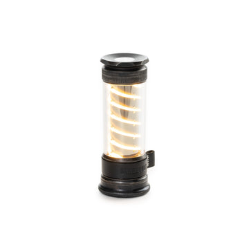 Barebones Edison Light Stick in tumbled steel for rugged campsite lighting and reading