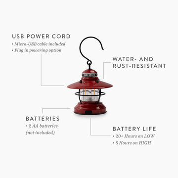 Barebones Edison mini lantern 3-pack red close-up LED for cozy glow.