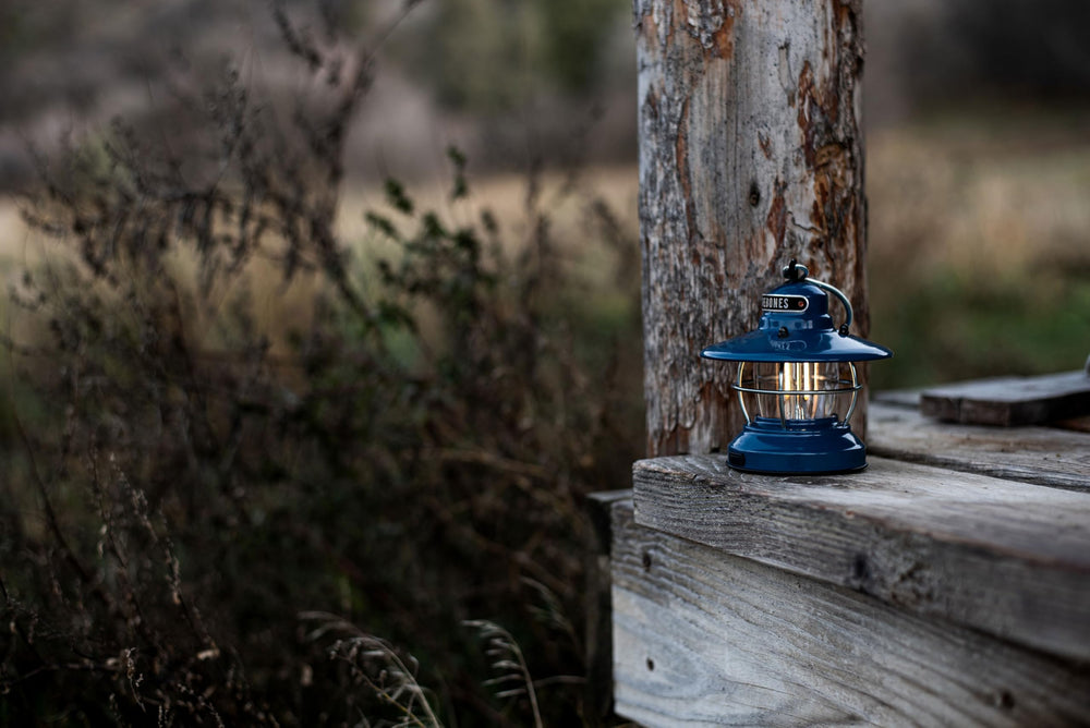 Barebones Edison Mini Lantern long run time on low brightness for backcountry nights.