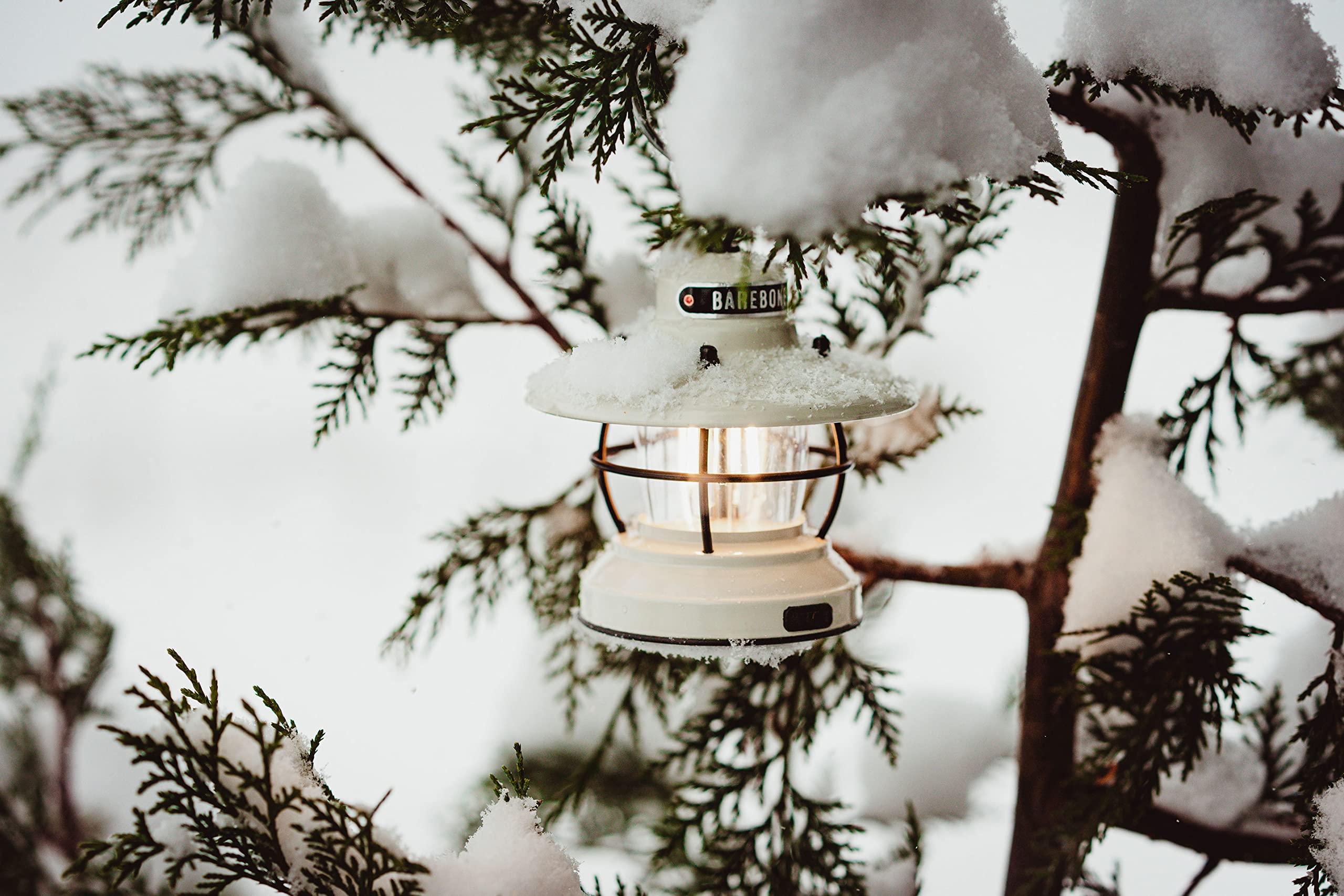 Barebones Edison Mini Lantern is portable and easy to hang wherever needed.