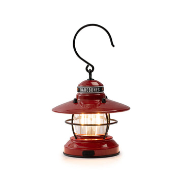 Barebones Edison Mini Lantern red tabletop glow for cozy backyard lighting