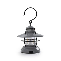 Barebones Edison Mini Lantern in slate gray, perfect for camping ambiance.