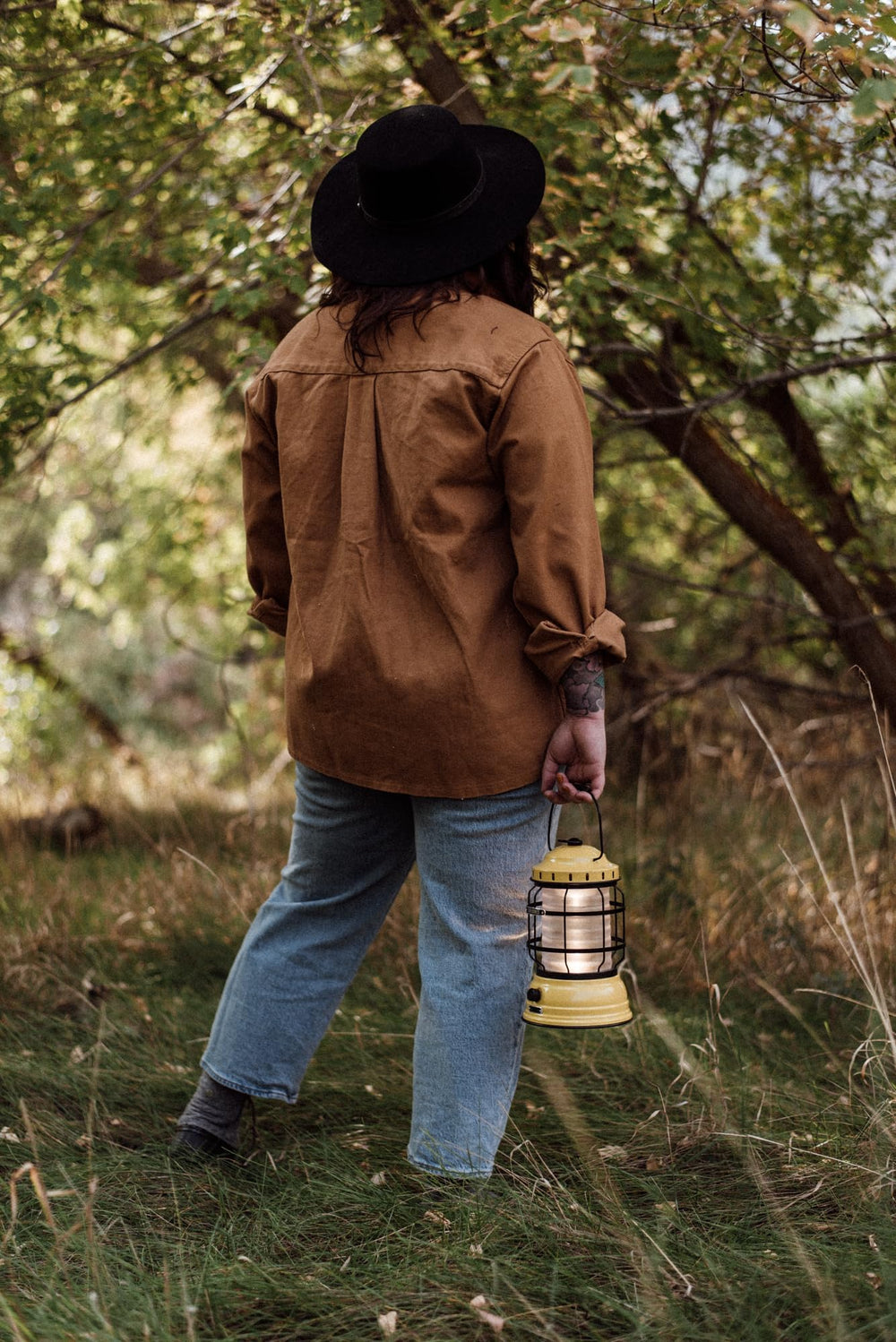 Barebones Forest Lantern camping setup shows ready-to-use lighting with essential gear.