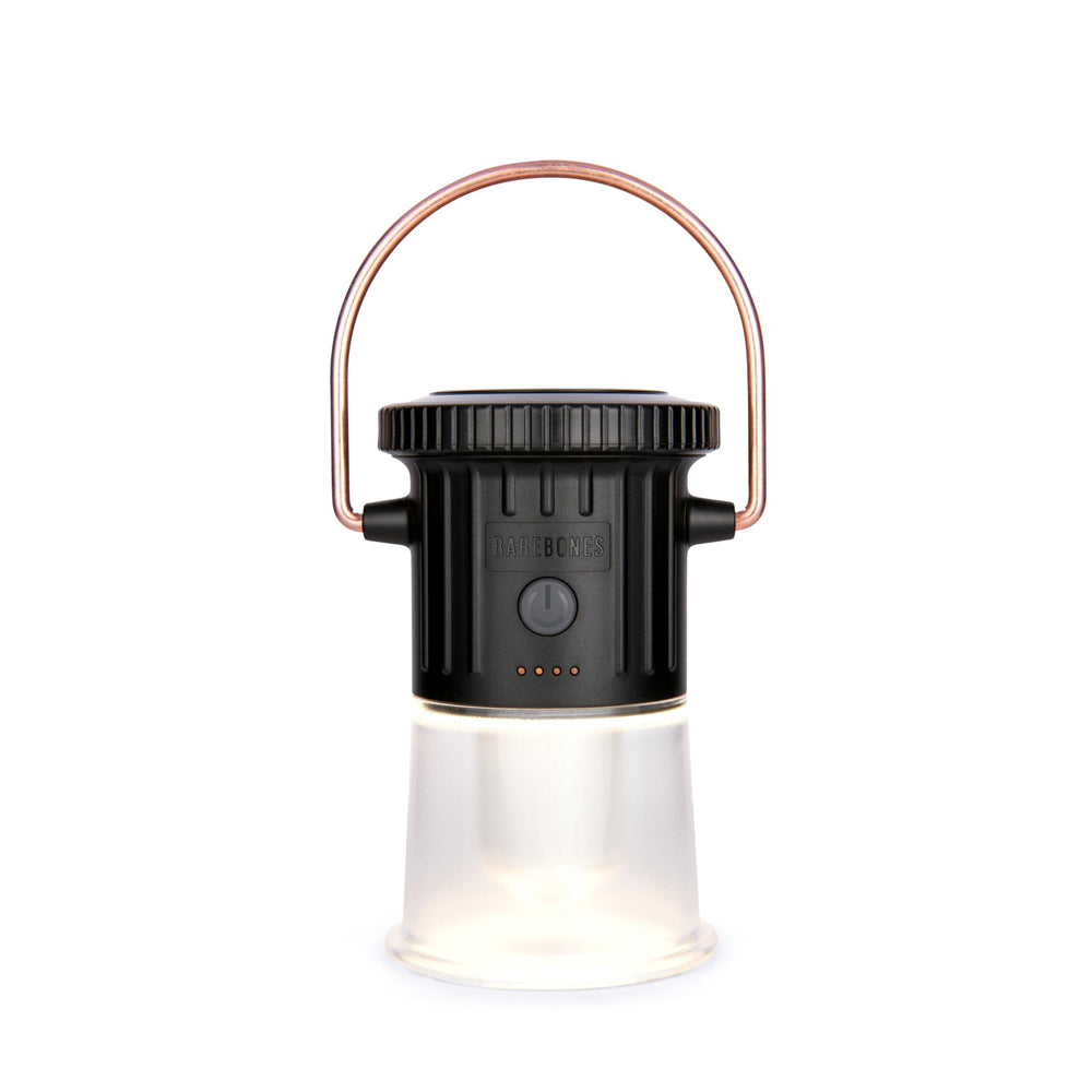 Barebones Hoodoo Light magnetic base enables hands-free mounting on metal surfaces.
