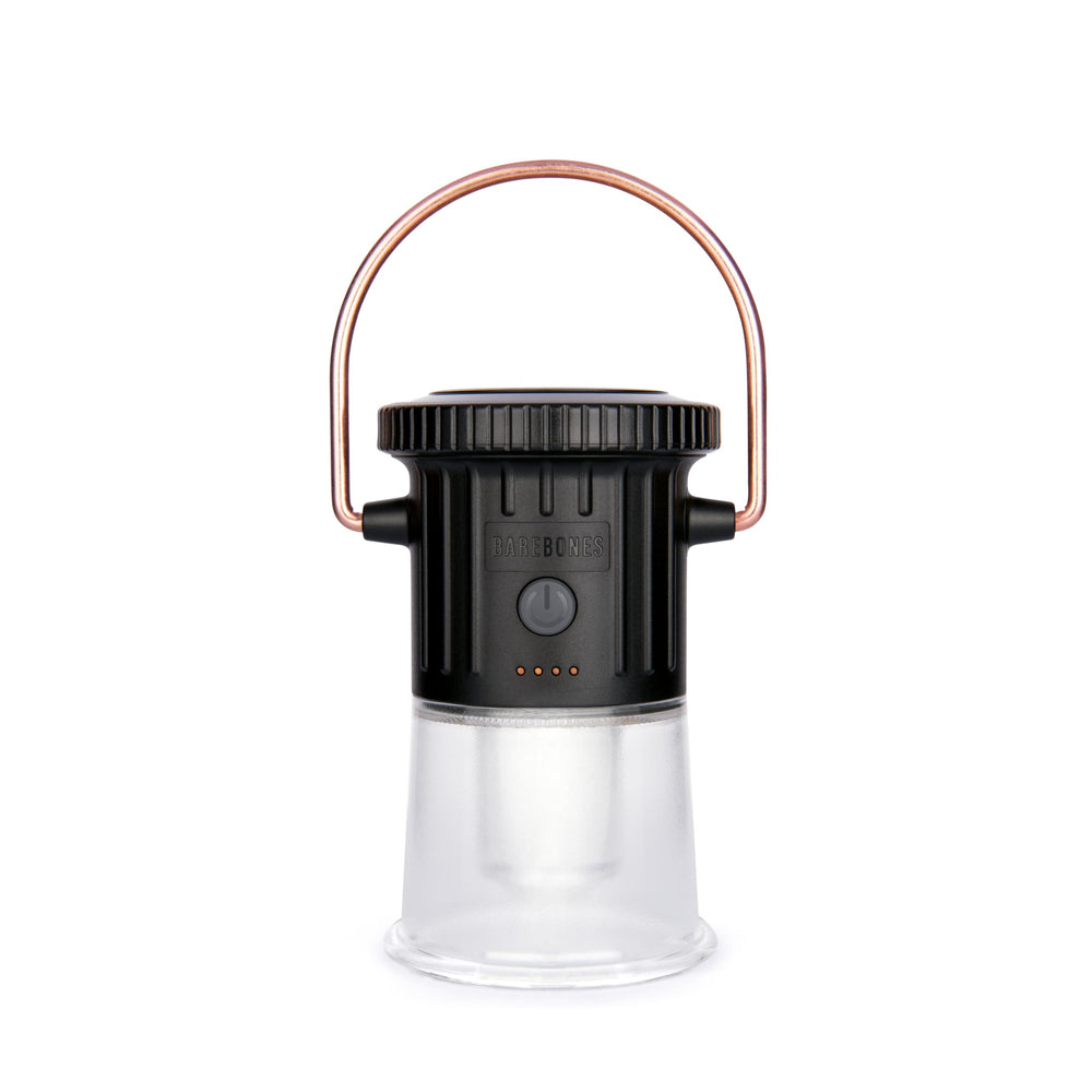 Barebones Hoodoo Light with a copper ring for easy hanging and flexible positioning.